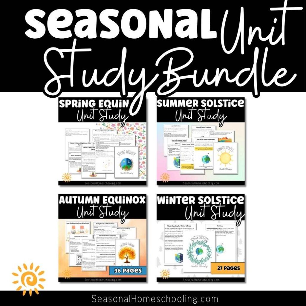 Seasonal Solstice & Equinox Unit Study Bundle sample of pages