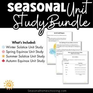 Seasonal Solstice & Equinox Unit Study Bundle sample of pages
