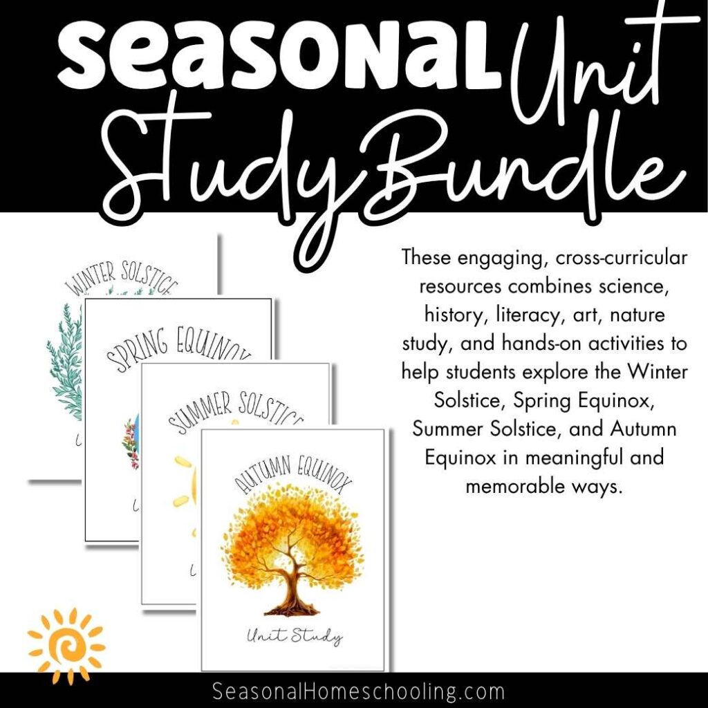 Seasonal Solstice & Equinox Unit Study Bundle sample of pages
