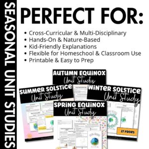 Seasonal Solstice & Equinox Unit Study Bundle sample of pages