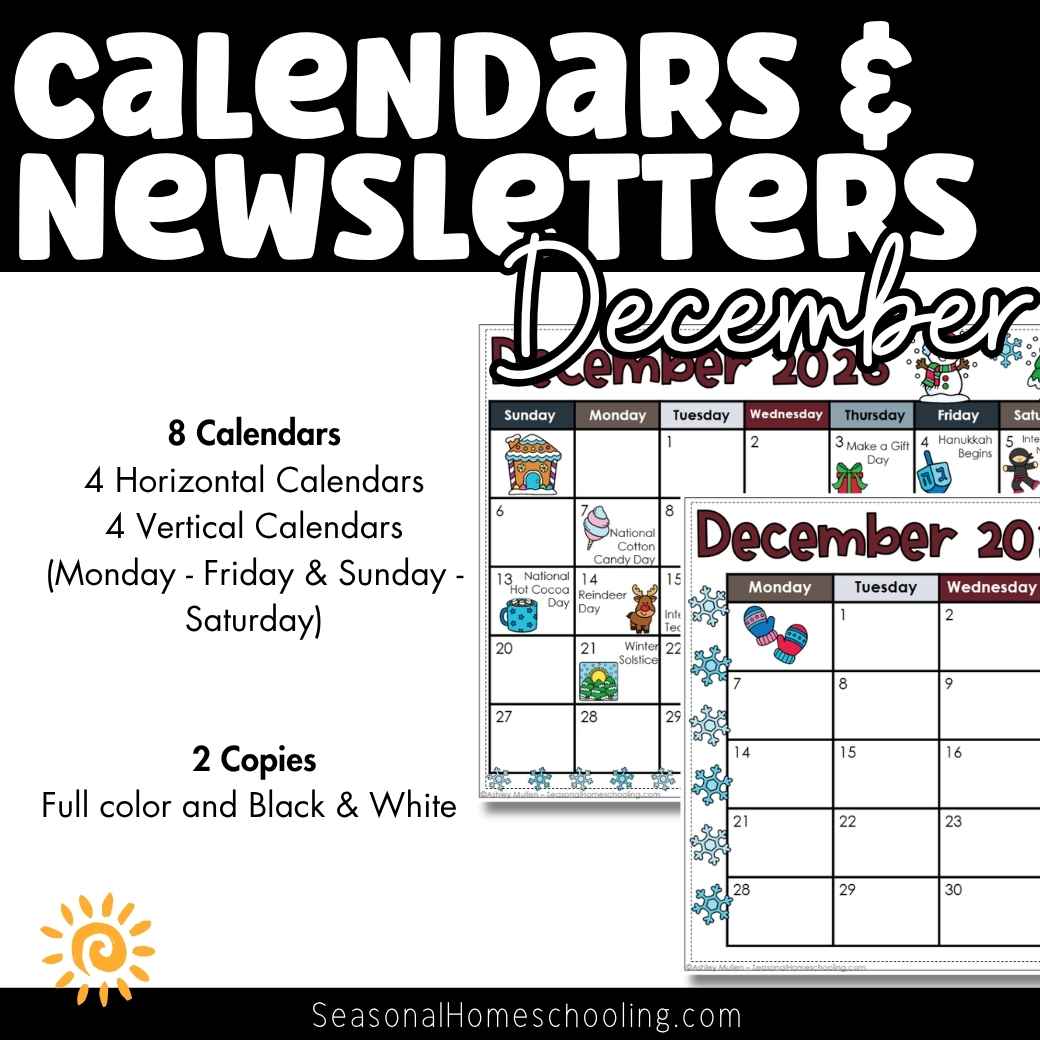 December Calendars & Newsletters Editable Templates for Kindergarten 1st 2nd - Image 2