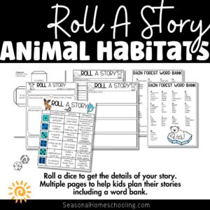 Animal Habitats Roll A Story | Creative Writing Activities Graphic Organizers - Image 2