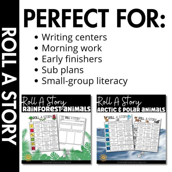 Animal Habitats Roll A Story | Creative Writing Activities Graphic Organizers