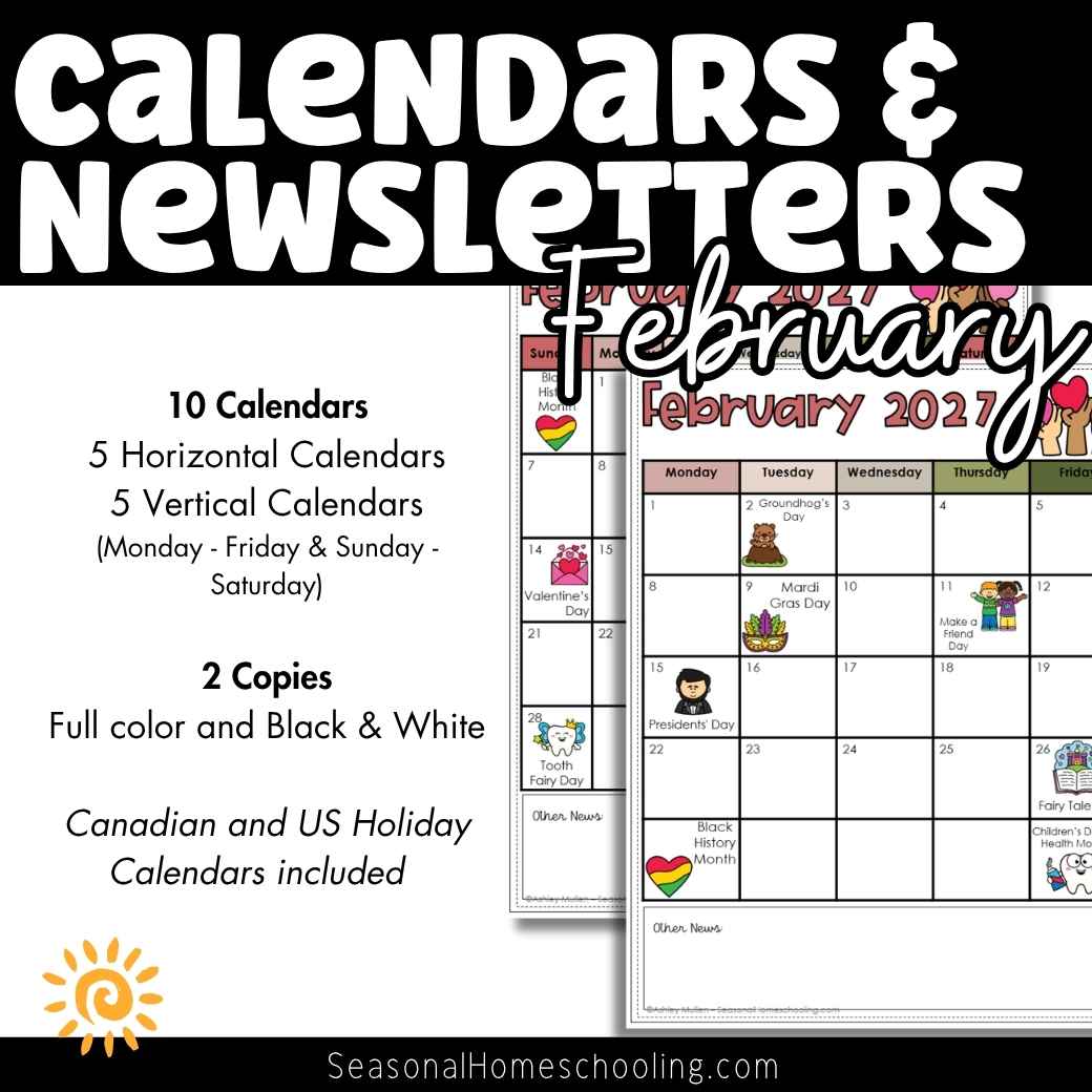 February Calendars & Newsletters Editable Templates for Kindergarten 1st 2nd - Image 2