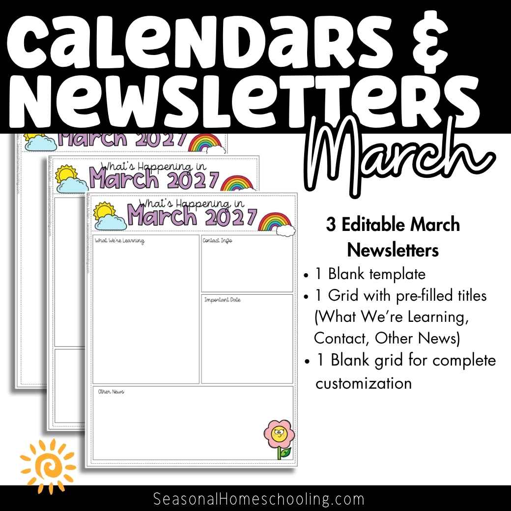 March Calendars & Newsletters Editable Templates for Kindergarten 1st 2nd - Image 3