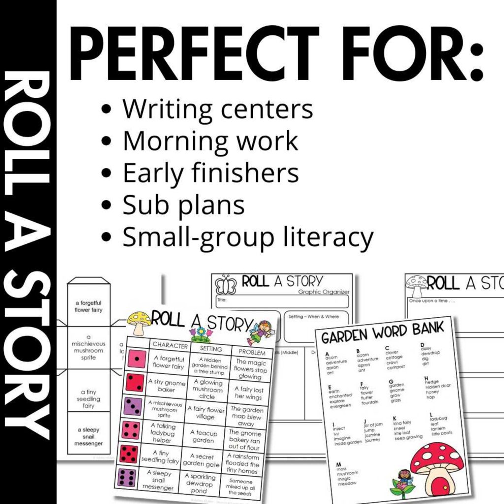 Garden Roll A Story sampling of pages included