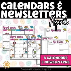 sampling of pages included in the April Writing Prompts & Spring Journal Pages