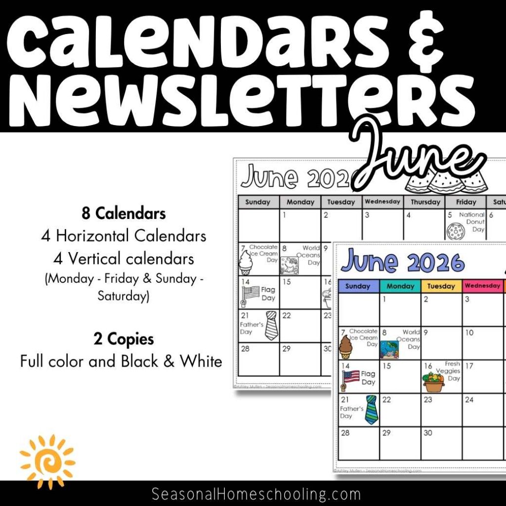 Editable June Calendars & Classroom Newsletters Grades K–2 | Fun Holidays
