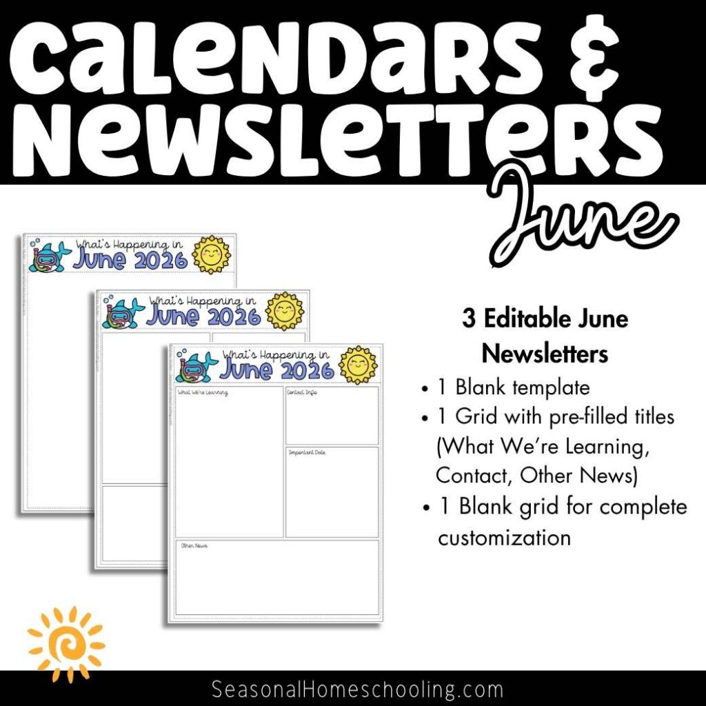 Editable June Calendars & Classroom Newsletters Grades K–2 | Fun Holidays