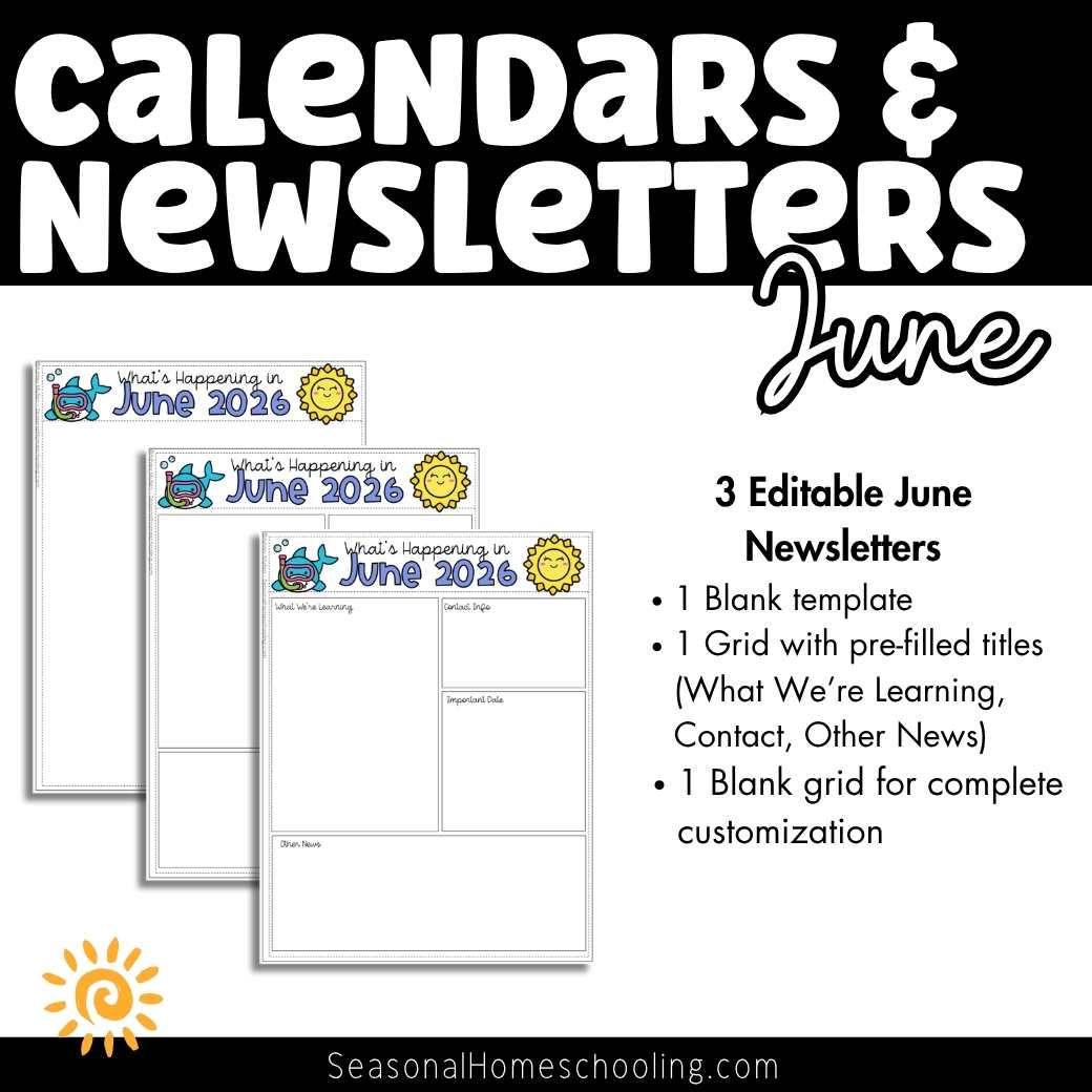 Editable June Calendars & Classroom Newsletters Grades K–2 | Fun Holidays - Image 3