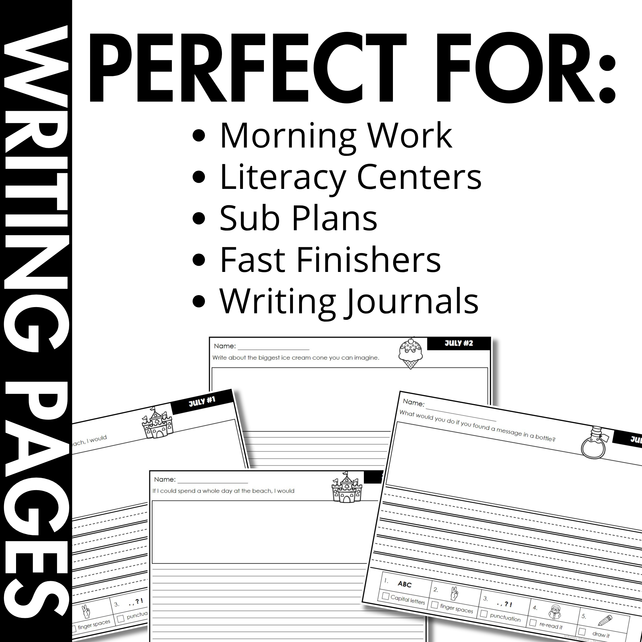 July Writing Prompts | Daily Journal | Summer Writing Activities for Grades 1–4 - Image 4