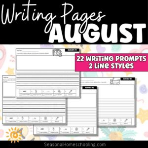 August Daily Journal Writing Prompts | Summer Writing Activities for Grades 1–4