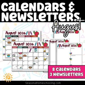Editable August Calendars & Classroom Newsletters Grades K–2 | Fun Holidays