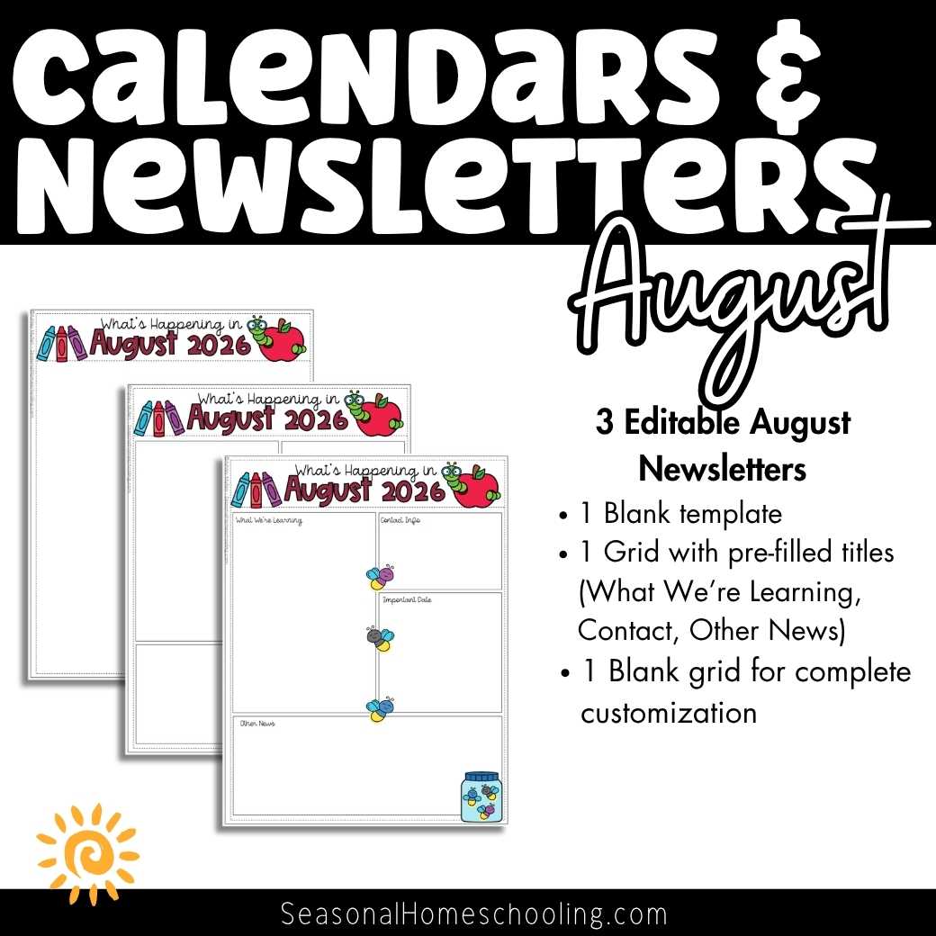 Editable August Calendars & Classroom Newsletters Grades K–2 | Fun Holidays - Image 3
