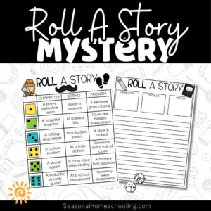 Mystery Roll a Story Writing Center | Narrative Writing for Gr 1 Gr 2 Gr 3 Gr 4
