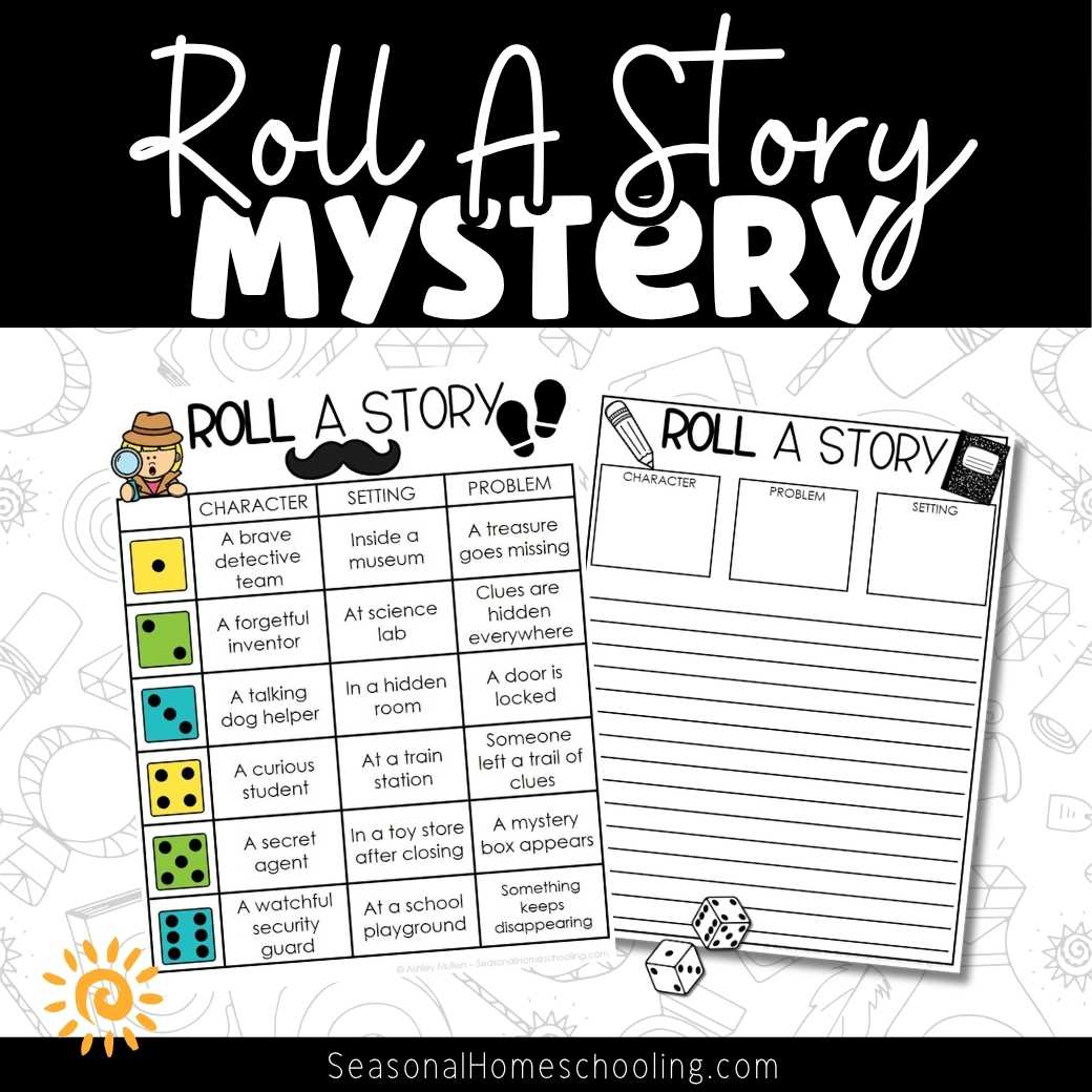 Mystery Roll a Story Writing Center | Narrative Writing for Gr 1 Gr 2 Gr 3 Gr 4