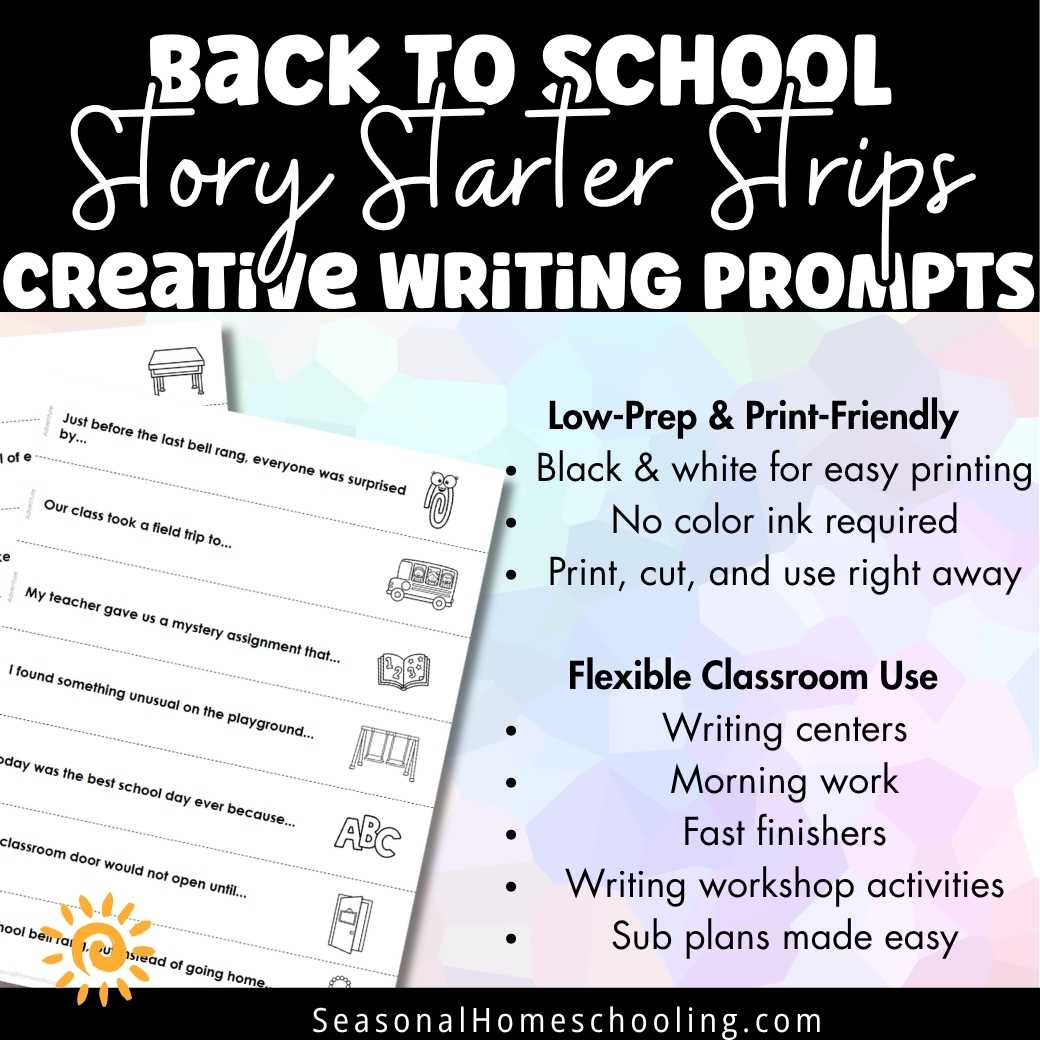 Back to School Story Starter Strips | 84 Creative Writing Prompts | Grade 2 - Image 2