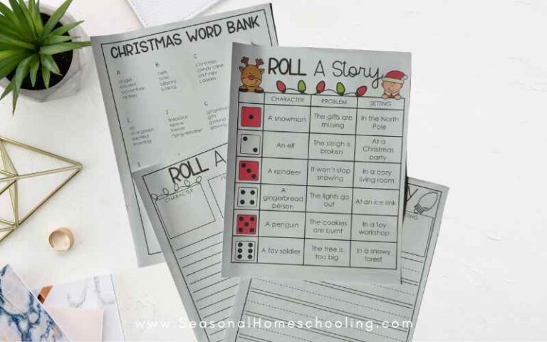 Christmas Roll a Story: A Fun and Easy Christmas Writing Activity for Kids